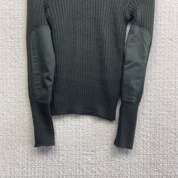 VTG 1983 Standard Knitting LTD Military Sweater Green Wool Pullover Patches Read - Picture 11 of 11